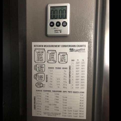 Kitchen Conversion Chart Magnet For Easier Cooking & Baking