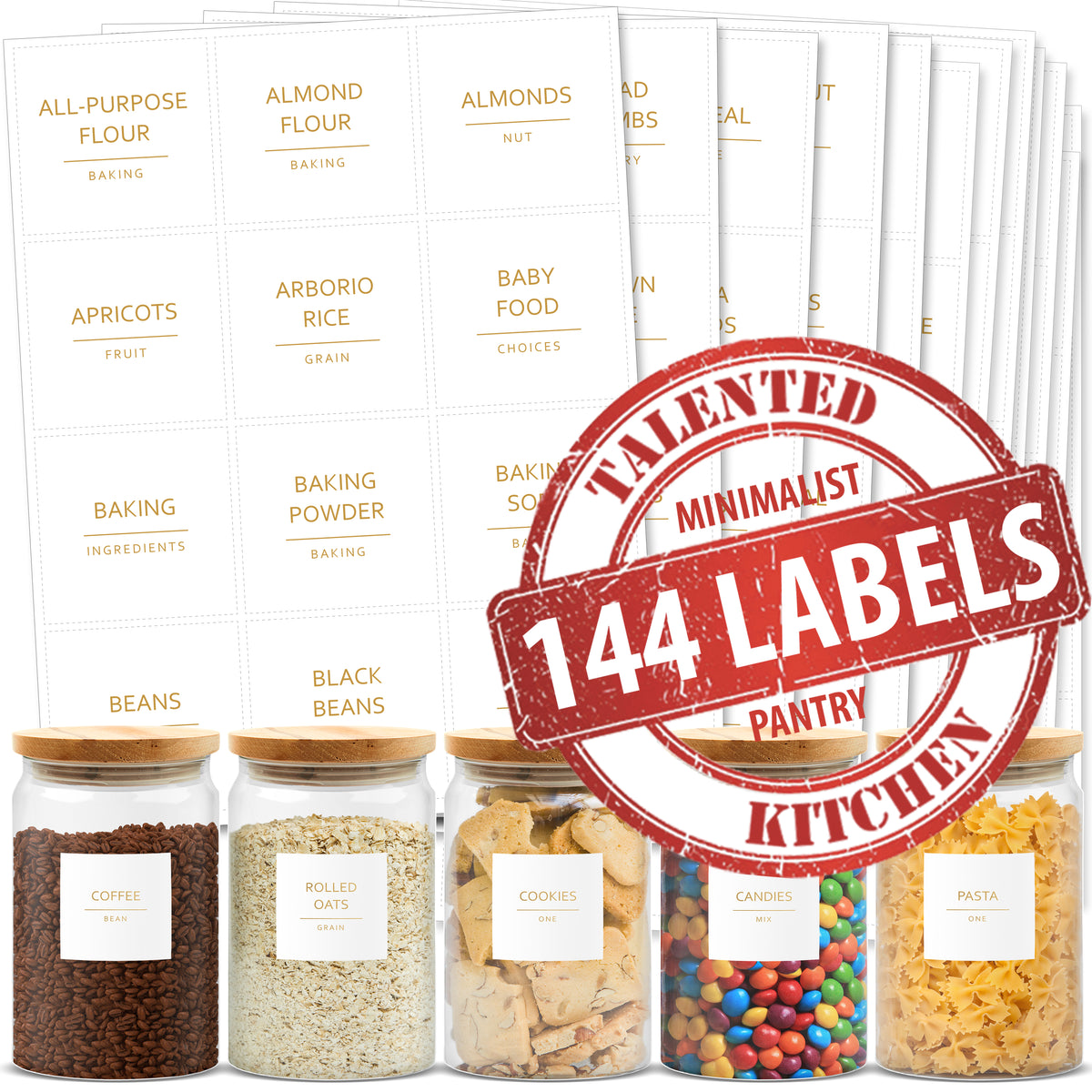 Minimalist Round Spice Labels, 144 Labels – Talented Kitchen