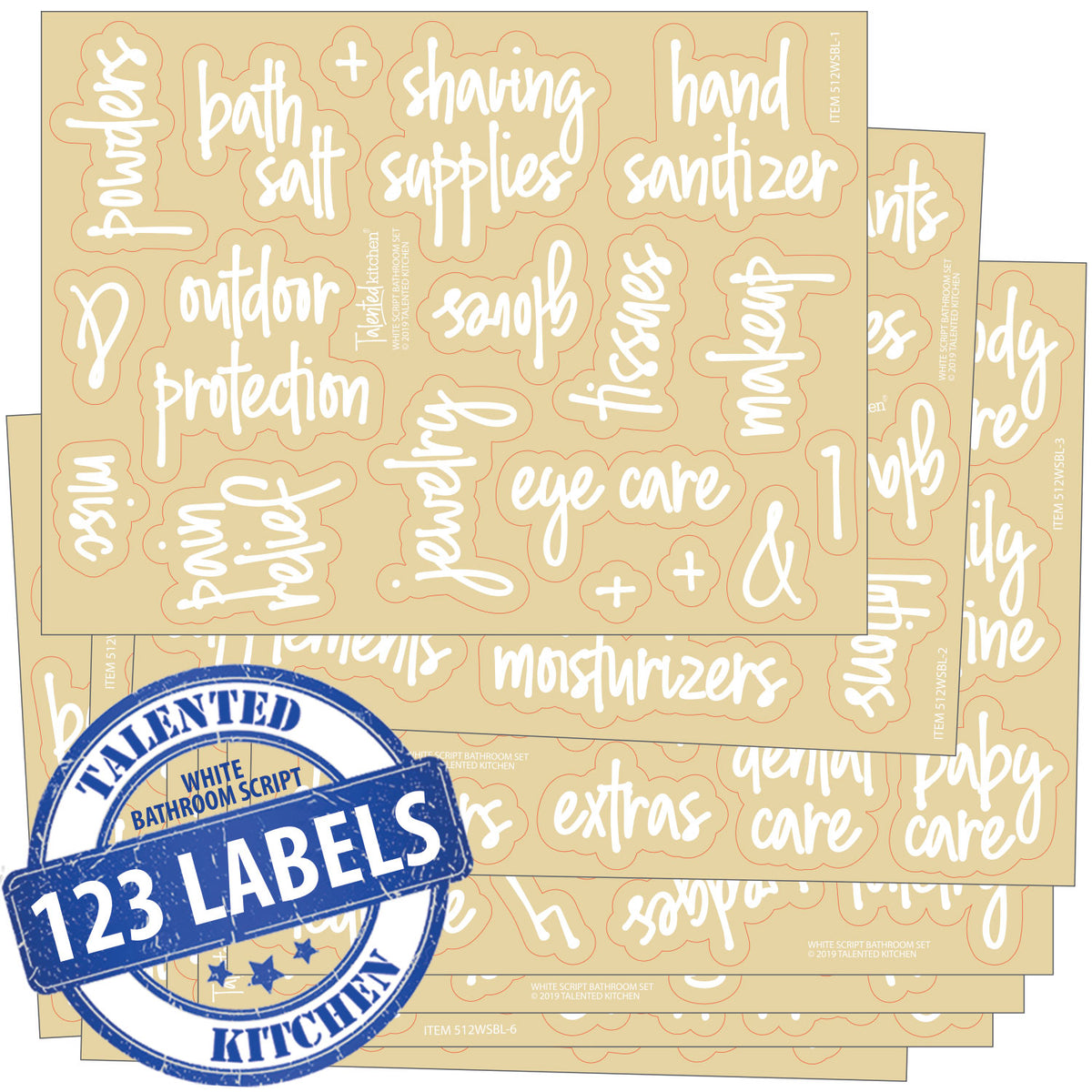 Kitchen Labels bathroom beauty Script Labels Mega Set the - Temu