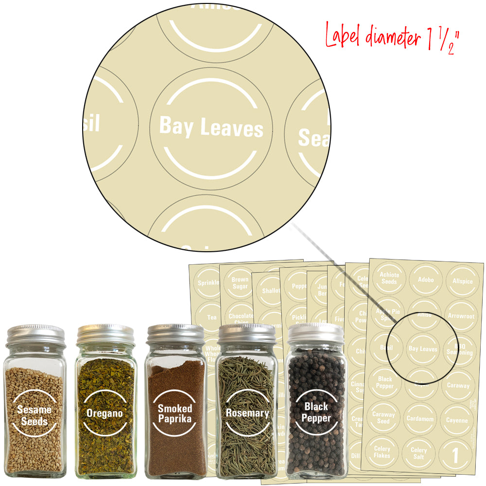 Talented Kitchen 145 Preprinted Spice Jar Labels With Seasoning