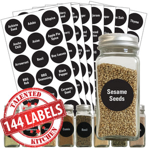 Custom Fillable Round Spice Labels for Jar Lids, Chalkboard or White F –  Remodelaholic