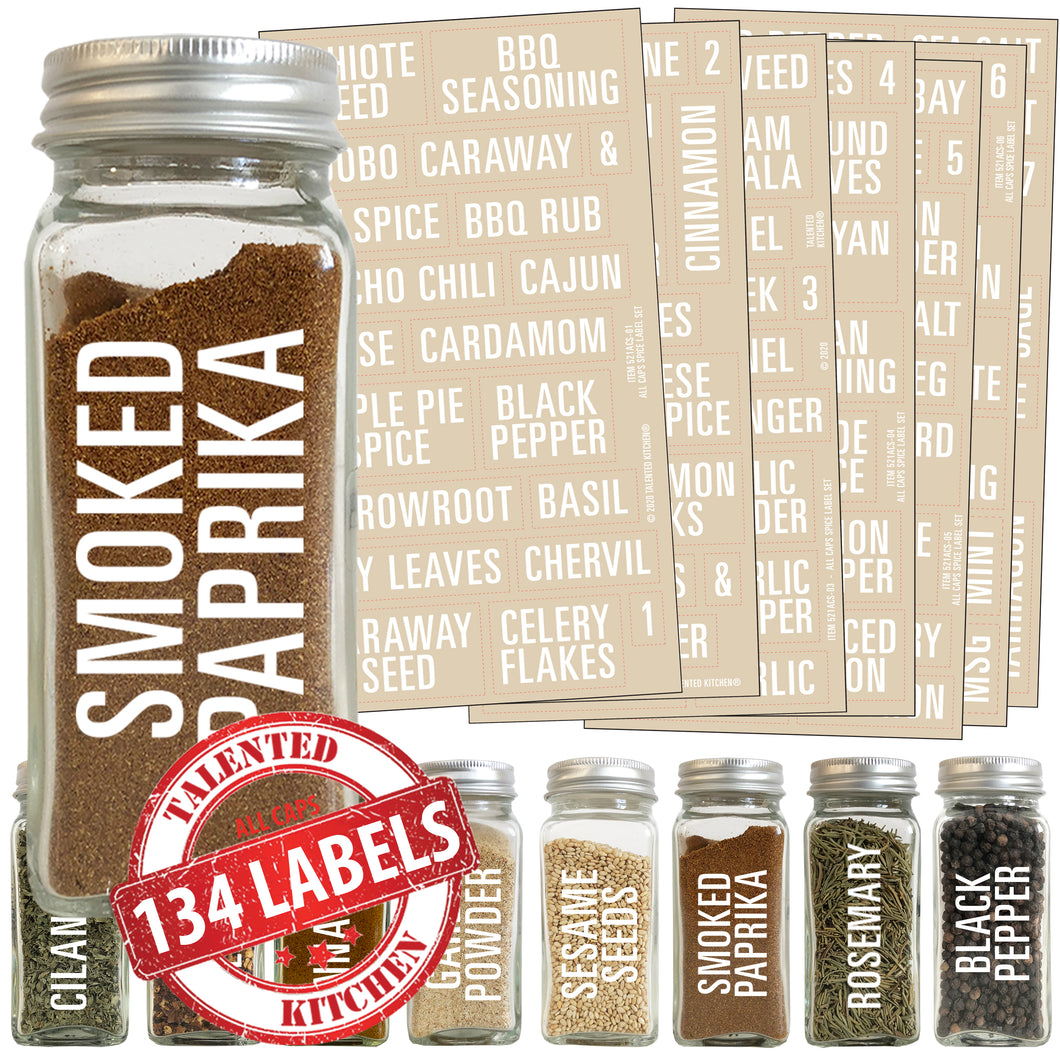 Talented Kitchen Round Spice Labels - 126 Preprinted Chalkboard Spice Labels STI