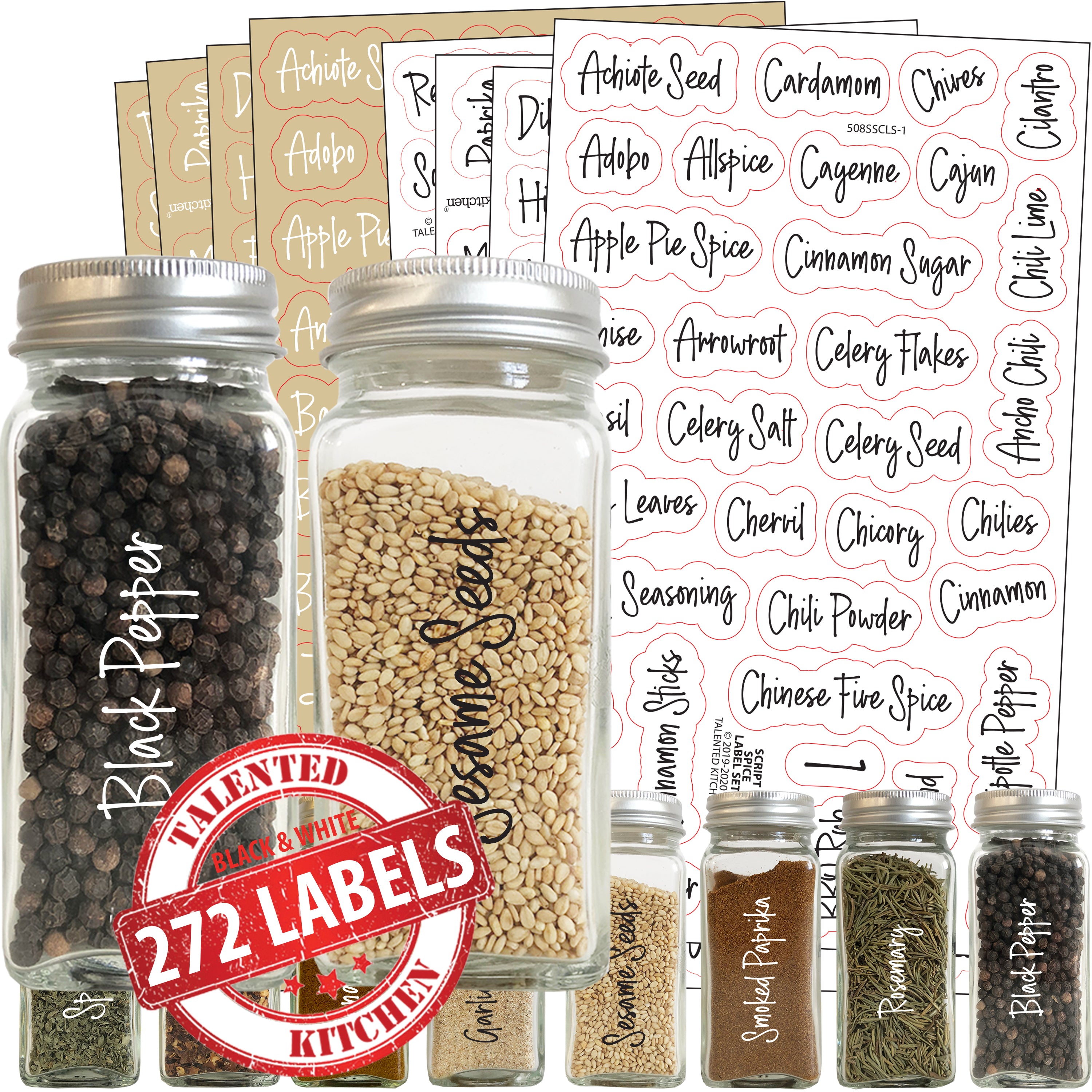 Open Script Spice Labels {FREE Silhouette Files} - Deeply Southern Home