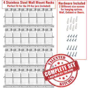 Talented Kitchen 4 Stainless Steel Spice Racks Wall Mount