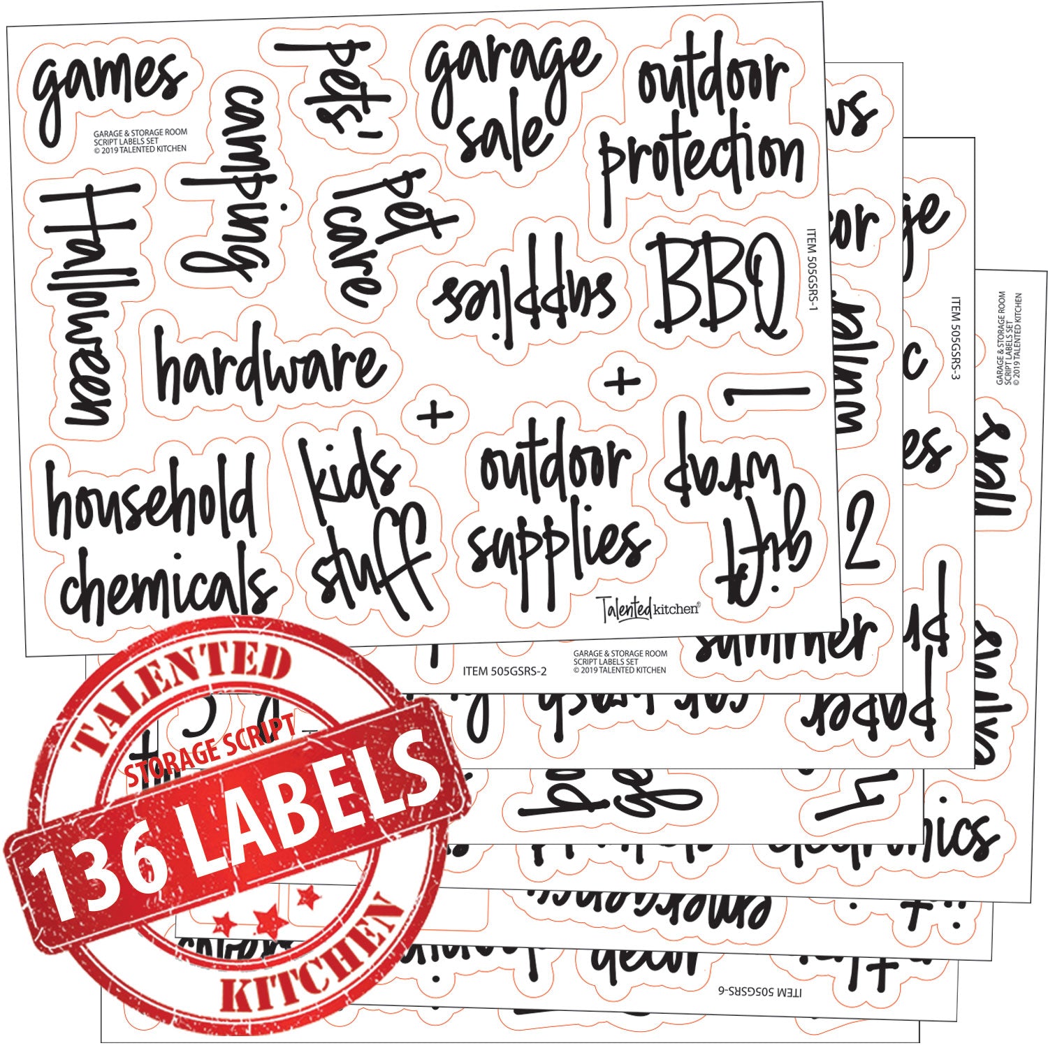 Script Chalkboard Pantry Label Set, 128 Black Labels – Talented Kitchen