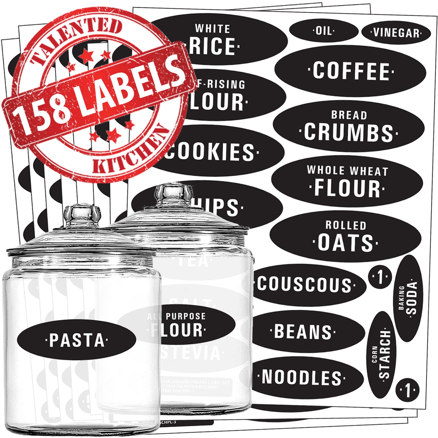 Kitchen Round Spice Labels - 144 stickers Chalkboard Spice Labels Sticker  Reusable Spice Jar Label Spice Organization Storage